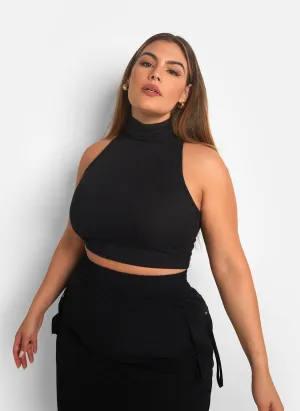 All Over Again Turtleneck Sleeveless Crop Top