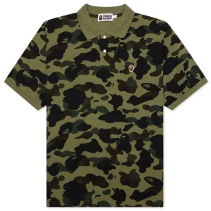 Bape 1ST Camo One Point Polo Green 001POI301004M