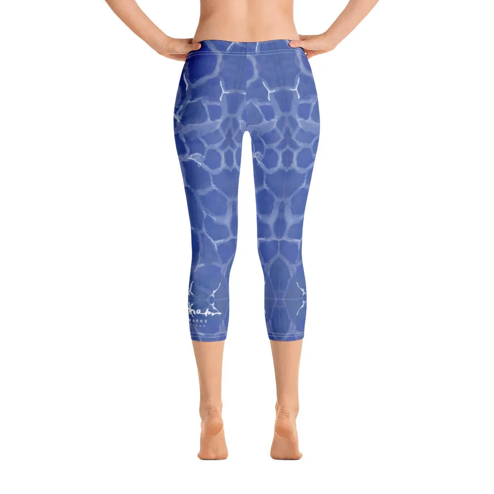 Blue Pool Capri Leggings