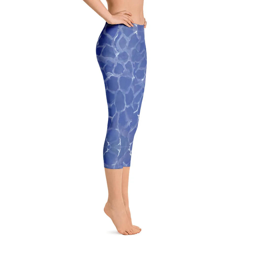 Blue Pool Capri Leggings