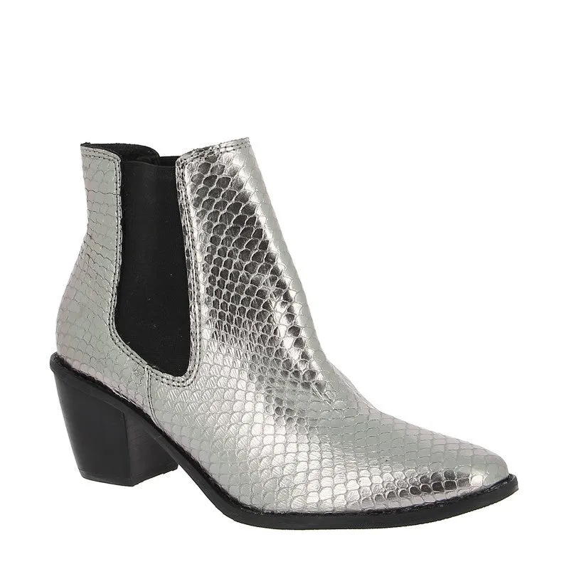 Brazilio 1800606 Snake Pewter Ankle Boot