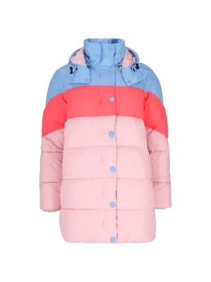 colour-block padded coat