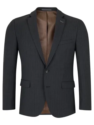 DANIEL GRAHAME Dark Grey Pinstripe Suit Jacket