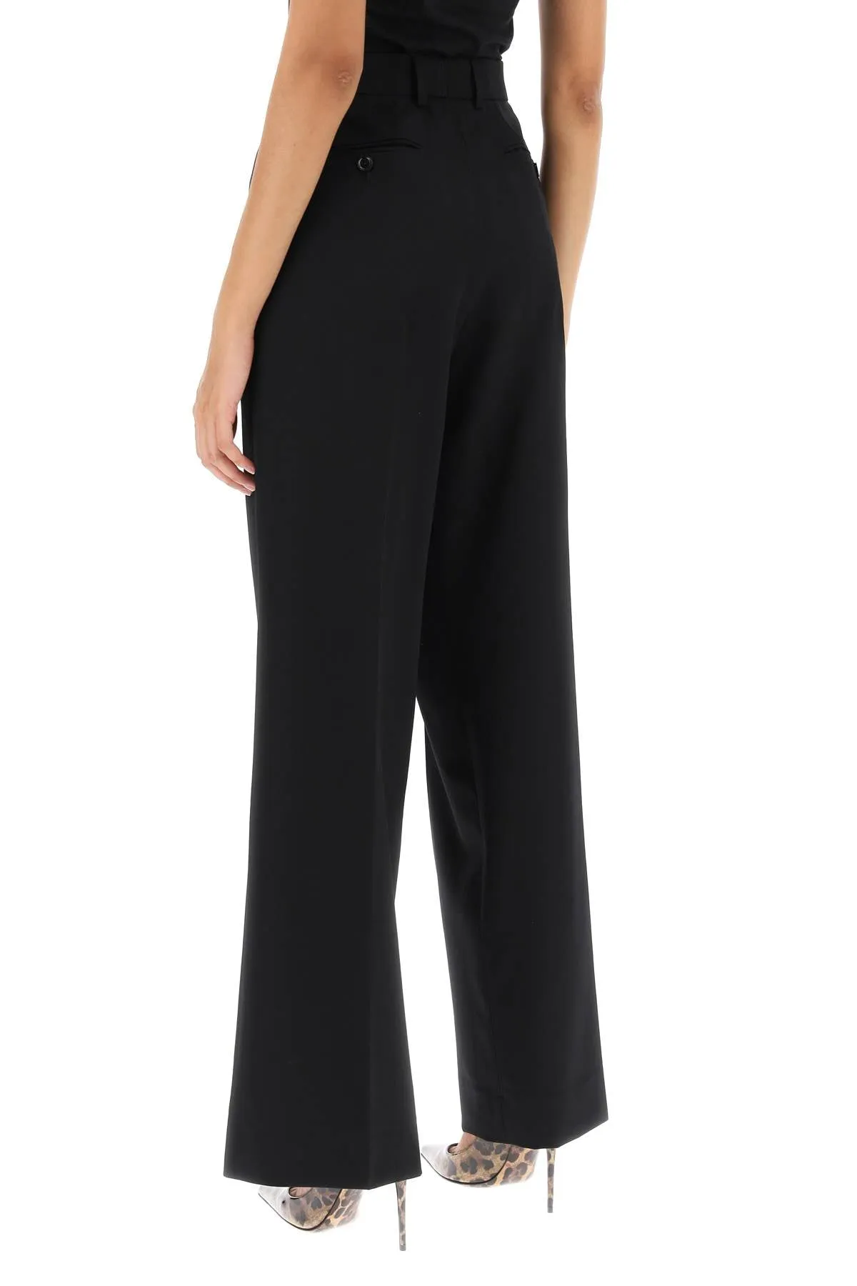 Dolce & Gabbana Stretch Wool Wide Leg Trousers