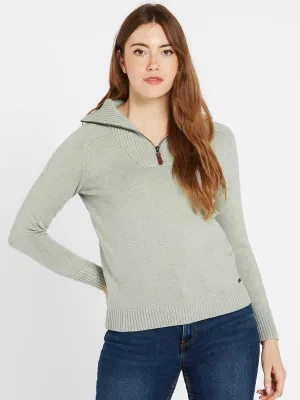 DUBARRY Rosmead Zip Neck Sweater - Women's - Sage