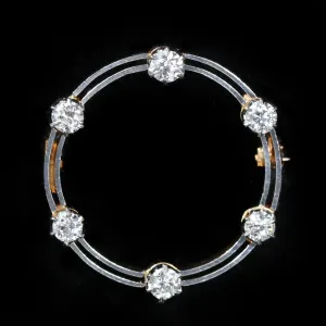 Edwardian 0.65 CTW Old European Cut Diamond Brooch