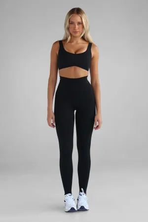 Extra High Waist Full Length Leggings - Black