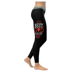 I Do My Best & God Does The Rest Christian Jesus Faith Upf40  Womens Leggings - Christian Leggings For Women