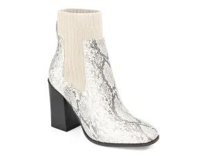 Journee Journee Collection Adalia Ankle Boots, White/Black Snakeskin