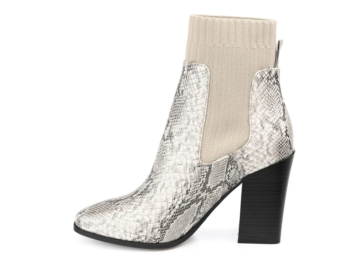 Journee Journee Collection Adalia Ankle Boots, White/Black Snakeskin