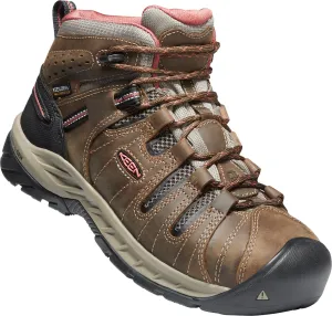 Keen Utility Womens Flint II Mid WP Cascade Brown/Brick Dust Leather Work Boots