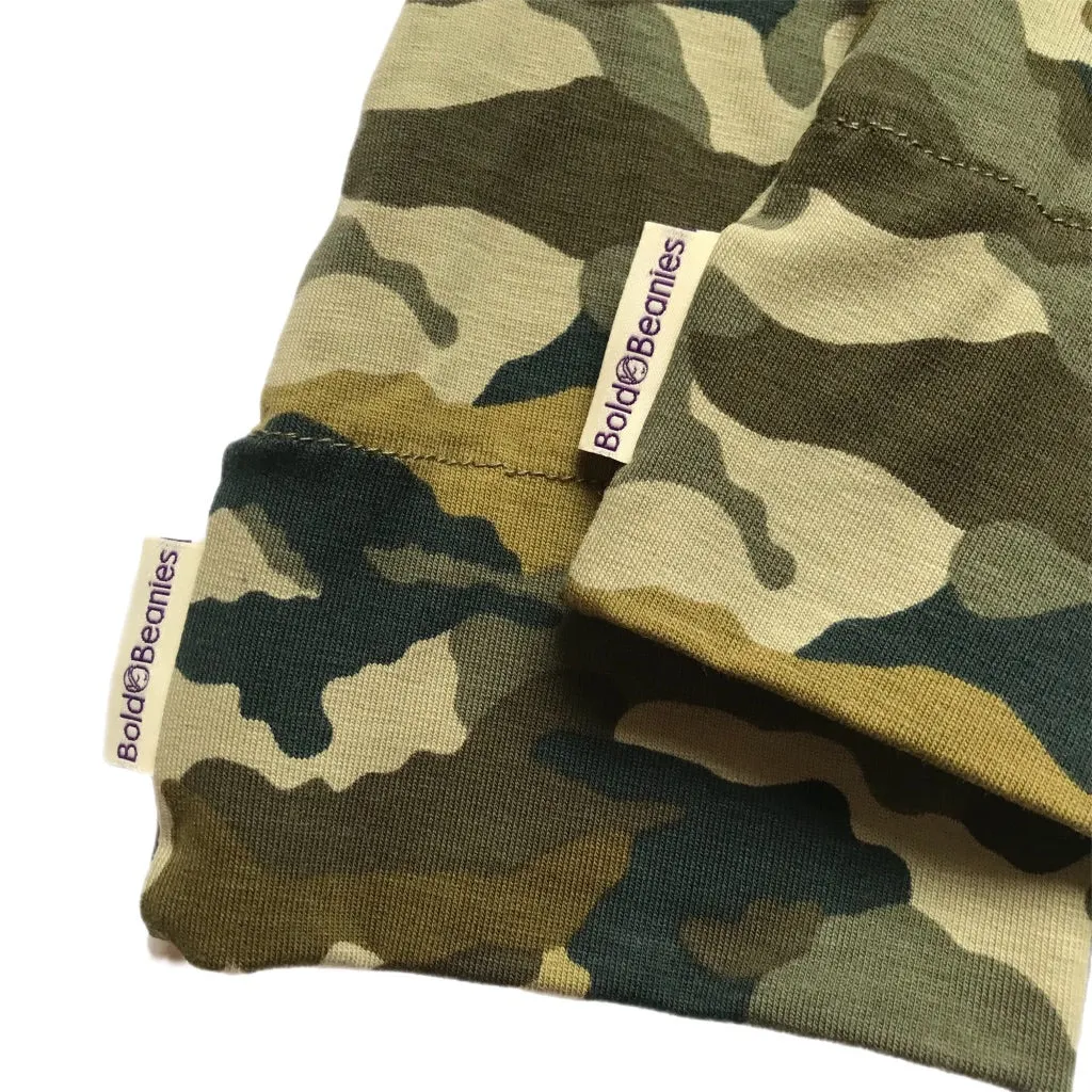 Khaki Camo Cancer Cotton Bold Beanies Hat