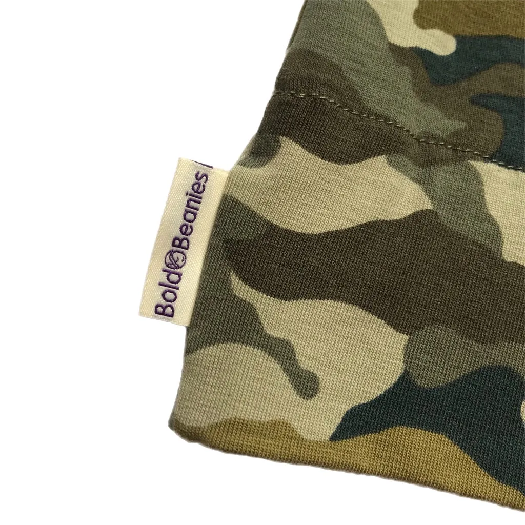 Khaki Camo Cancer Cotton Bold Beanies Hat