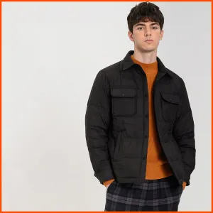 Lapel Collar Buttoned Pocket Down Jacket