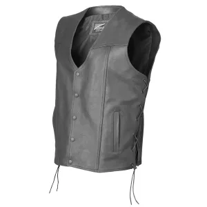 Leather vest Büse, black