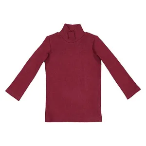 Lil Leggs Burgundy Ribbed Turtleneck