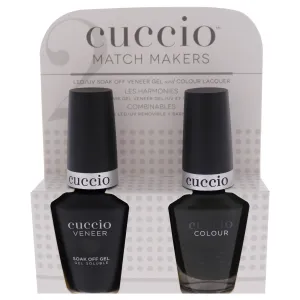 Match Makers Set - Glassgow Nights by Cuccio for Women - 2 Pc 0.44oz Veneer Soak Of Gel Nail Polish, 0.43oz Colour Nail Polish