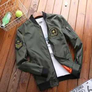 Military Jacket Men Spring Autumn Fashion Stand Collar  Embroidery Baseball Bomber Jackets And Coats Plus Size M-4XL