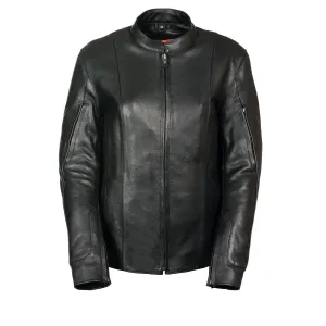 Milwaukee Leather MLL2520 Ladies Racer Black Leather Motorcycle Jacket