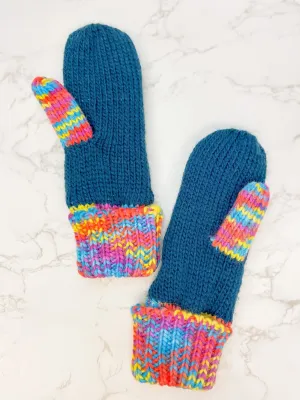 Multi Color Fleece Mittens