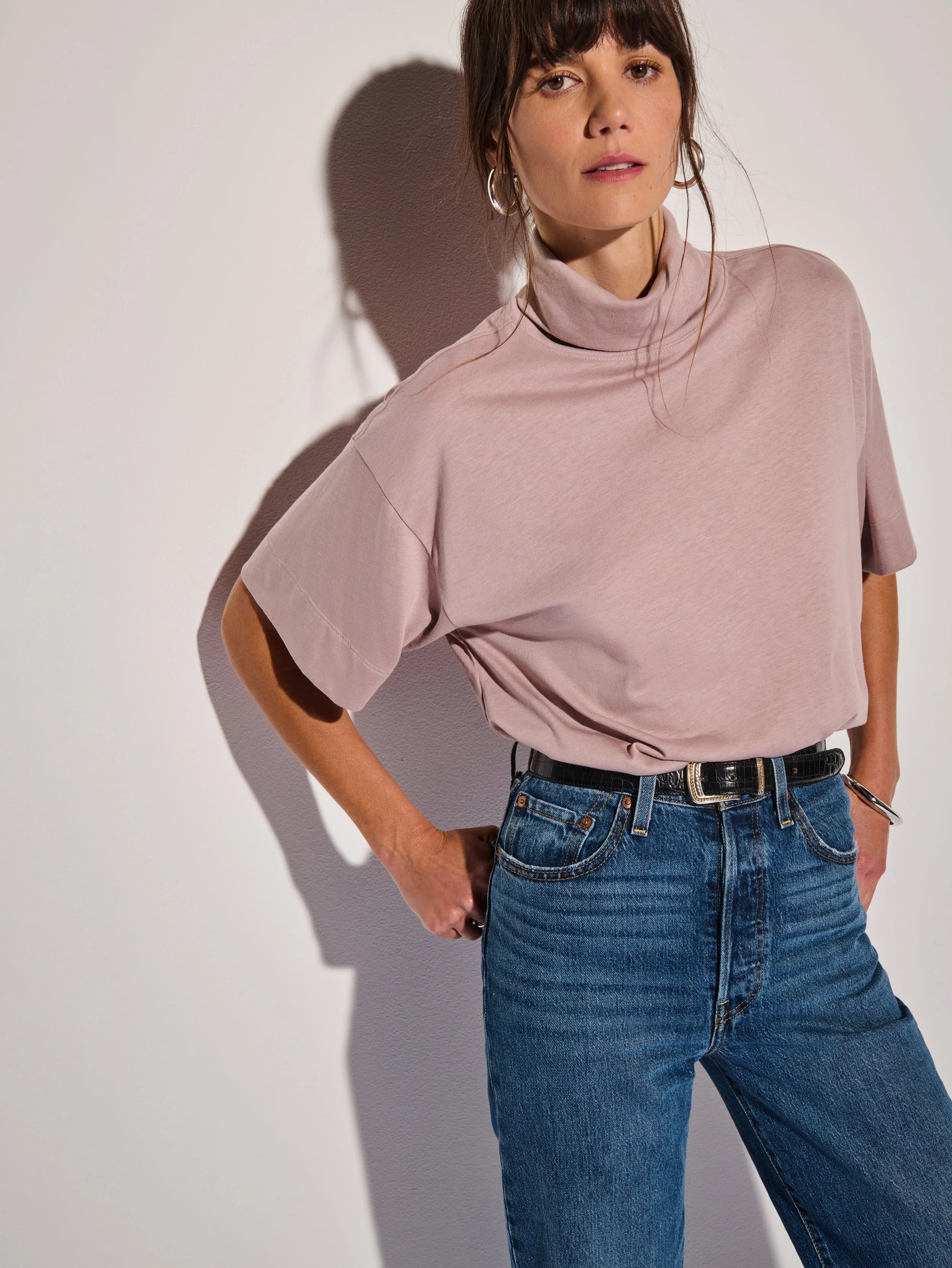 Nation LTD - Fable Turtleneck Tee in Whisper