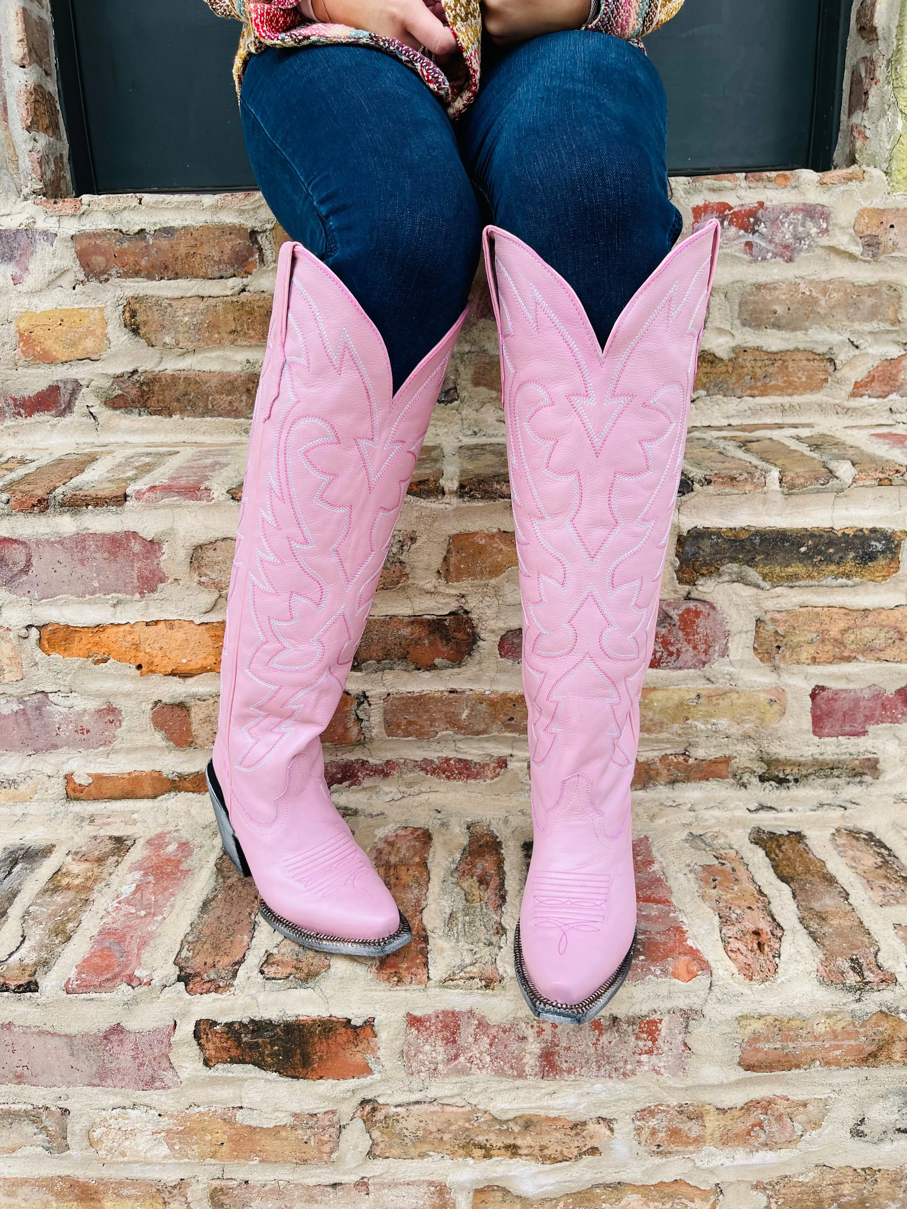 Pale Pink Knee High Boot