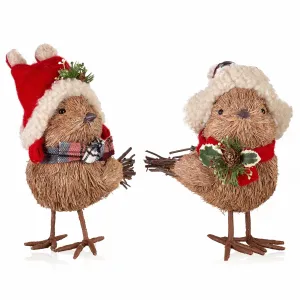 Pier 1 Natural Standing Set of 2 Woodland Birds