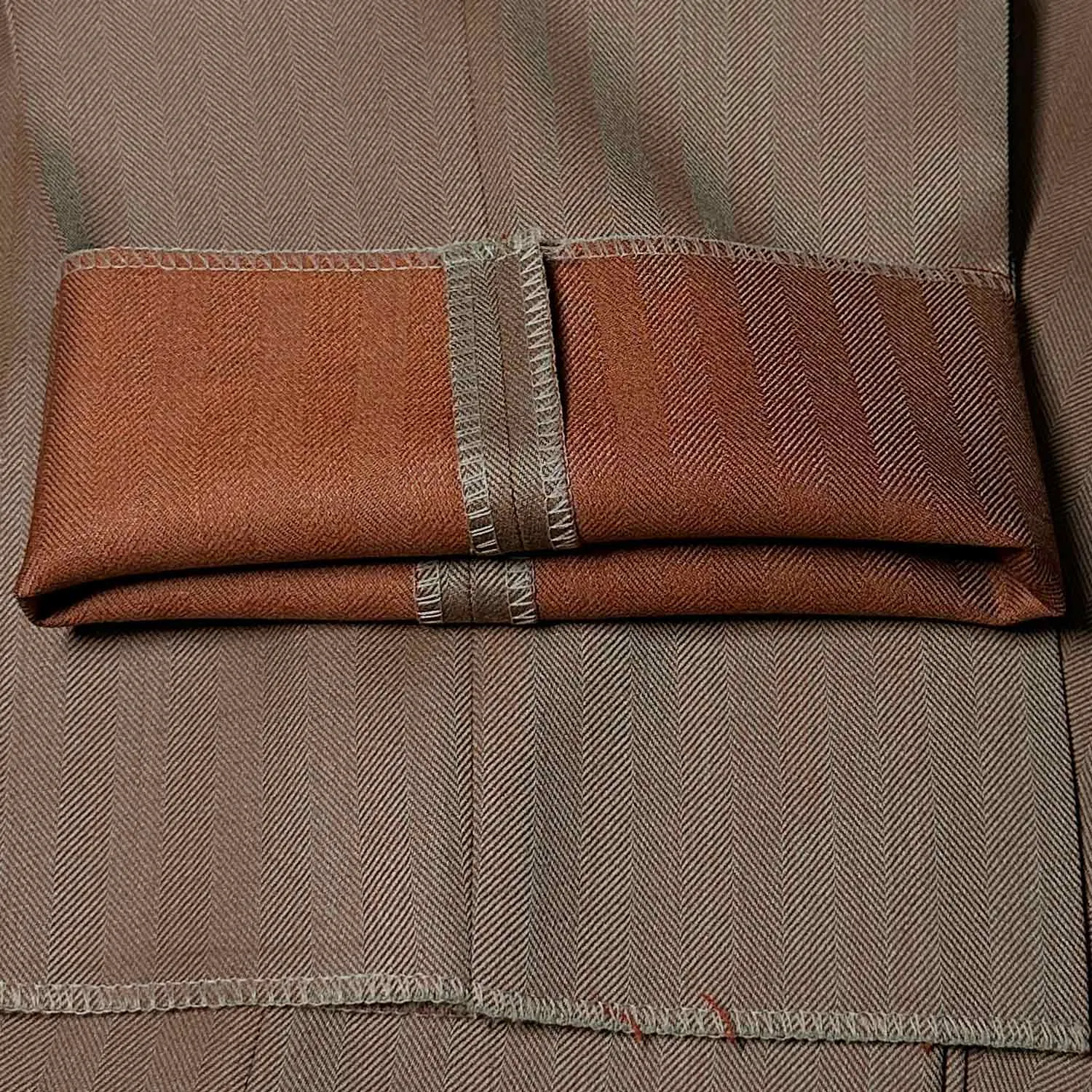 Rota Solaro Wool Trousers Herringbone Tobacco