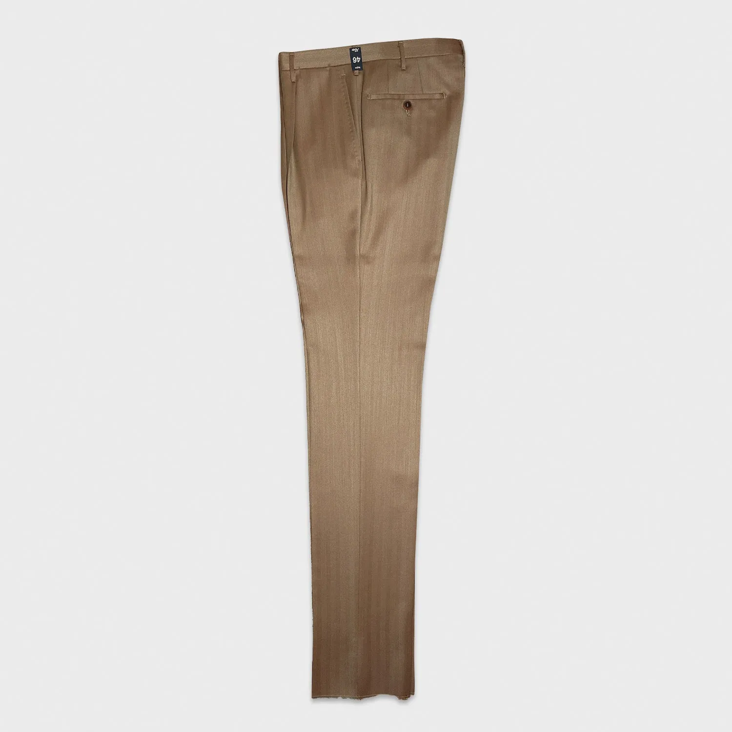 Rota Solaro Wool Trousers Herringbone Tobacco