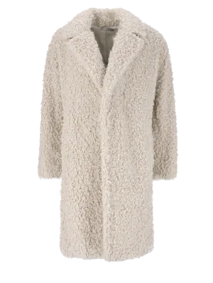 single-breasted teddy coat