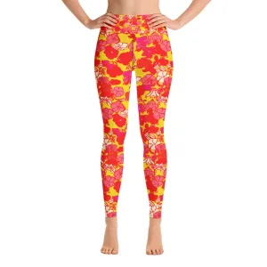 Sixties Floral Yoga Leggings