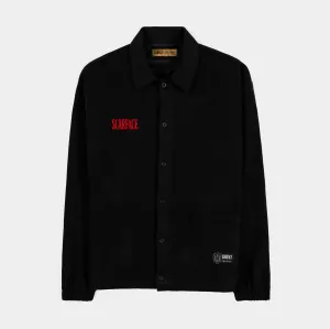 SP x Scarface Premium Roses Corduroy Mens Jacket (Black/Red)